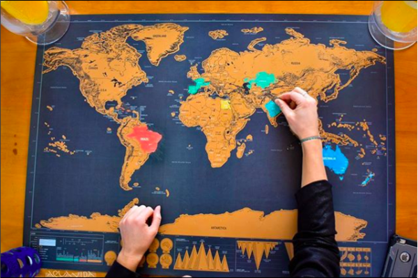 Scratch off world map poster